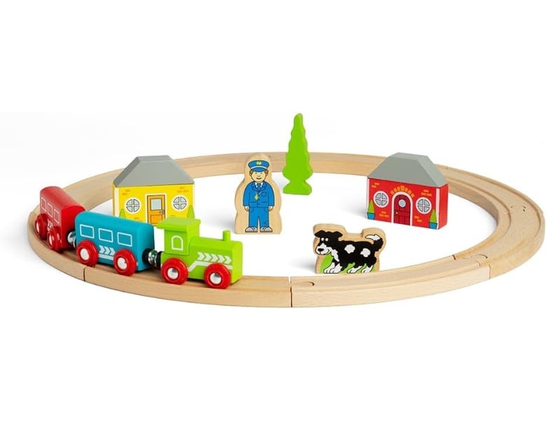Bigjigs Holzeisenbahn-Set Junior, 20-teilig.