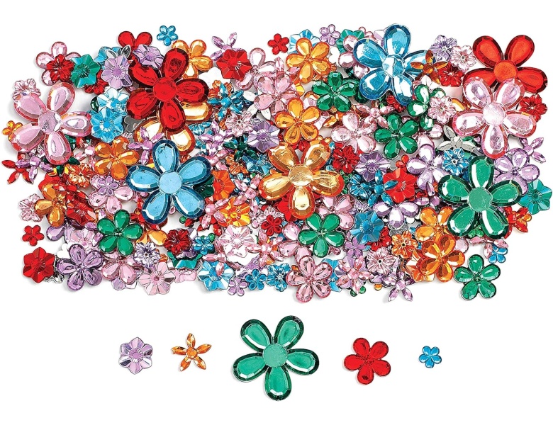 Colorations - Farbige Blumen-Strasssteine, 300 Stck.