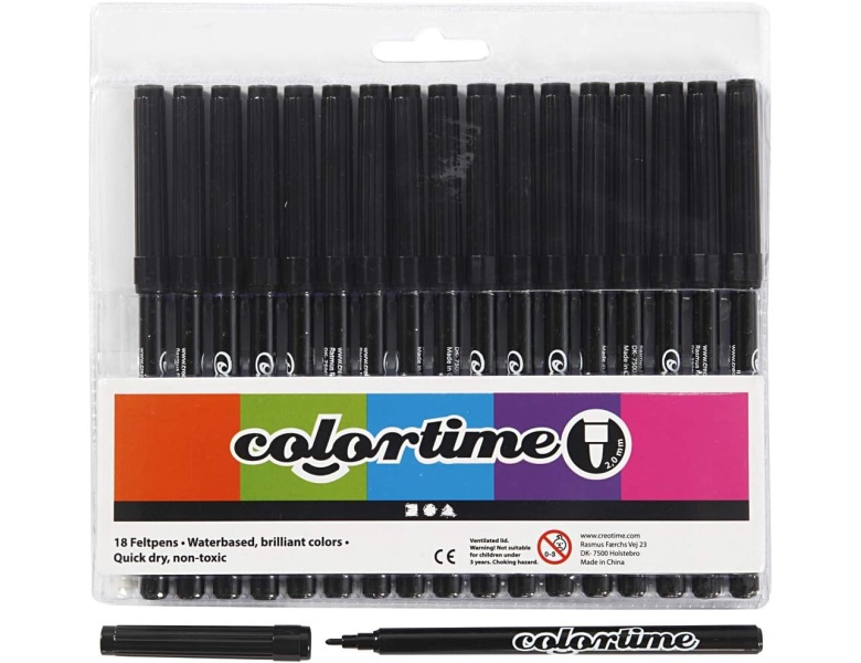 Creativ Company Schwarze Marker, 18 St�ck.