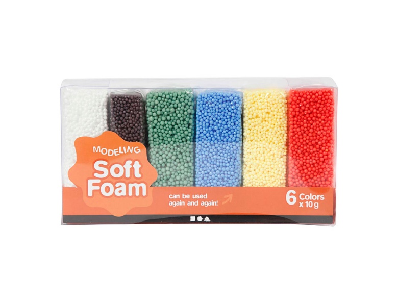 Creativ Company Soft Foam Clay Standardfarben, 6x10gr.