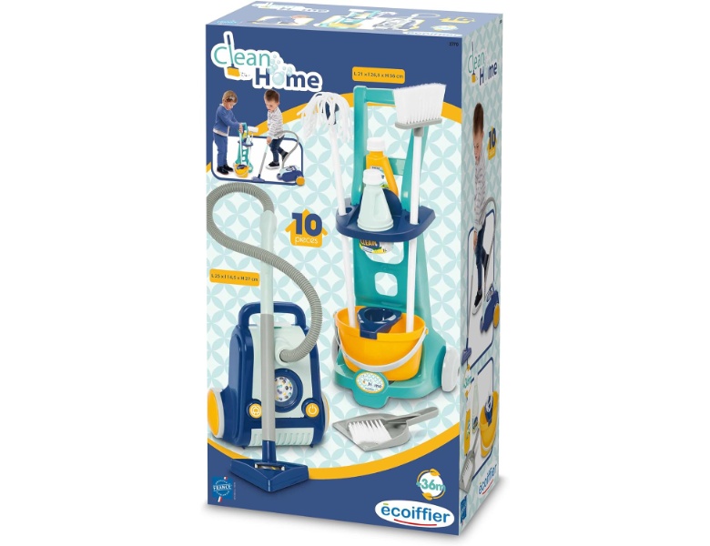 Ecoiffier Clean Home Reinigungswagen mit Staubsauger
