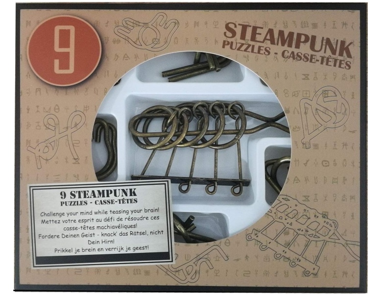 Eureka Steampunk Gehirnpuzzles Braun, 9tlg.
