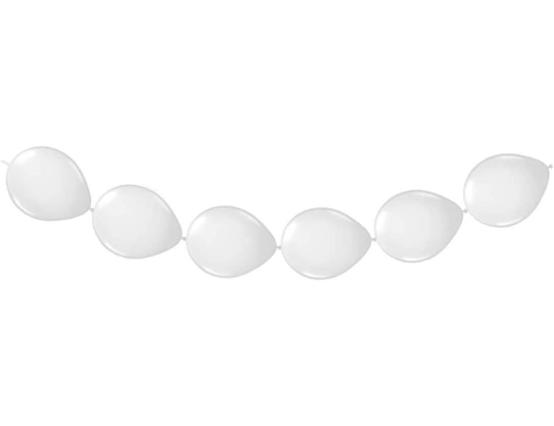 Folat Ballongirlande 8 Stk. weiss 3m