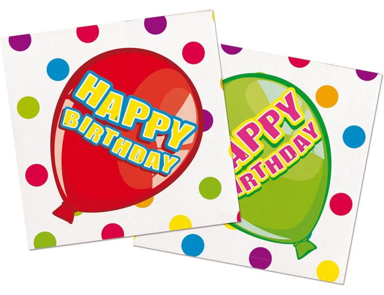 Folat Servietten Happy Birthday, 16tlg.