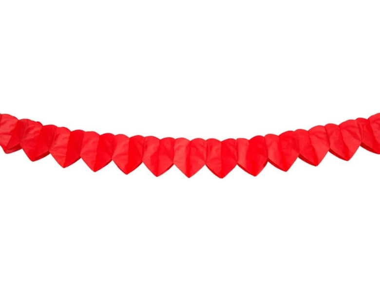 Folat Mini-Papiergirlande  Rotes Herz, 2 m.