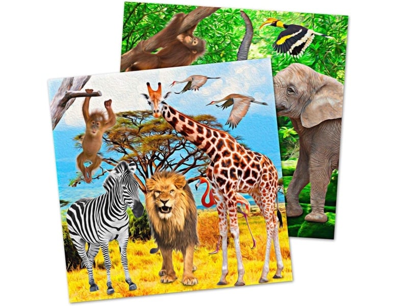 Servietten Safari-Party 20 Stk 33x33c, 2 Motive im Set