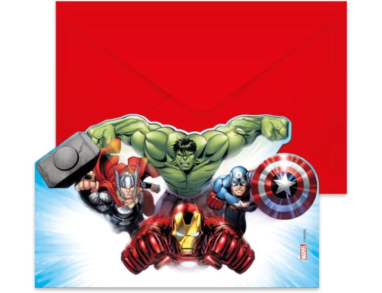 Procos Einladungen und Umschlge FSC Avengers Infinity Stones, 6 Stck.