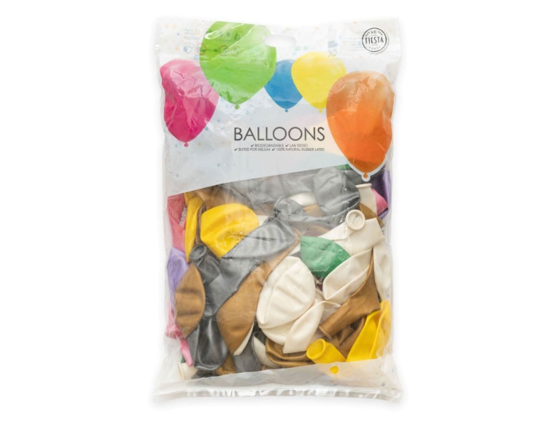 Globos Luftballons Metallic Pearl Mix Colors 30cm, 100Stk.