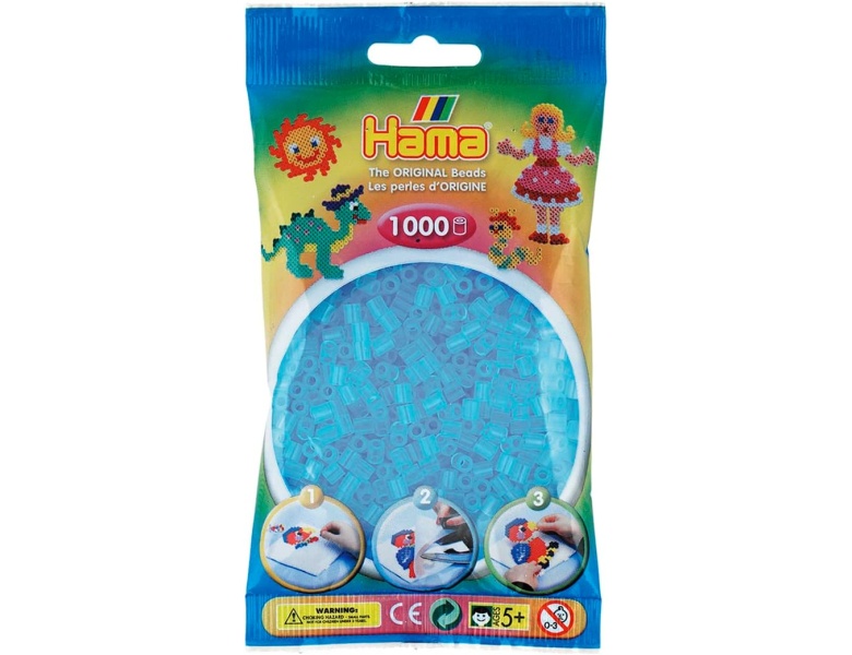 Hama B�gelperlen - Aqua Transparent 073, 1000St.