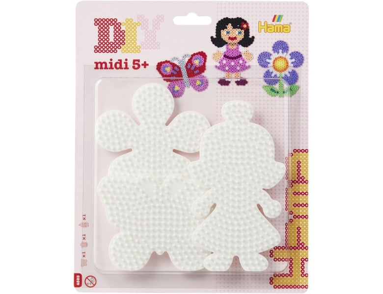 Hama B�gelperlen Steckplatten - Schmetterling, Blume, M�dchen