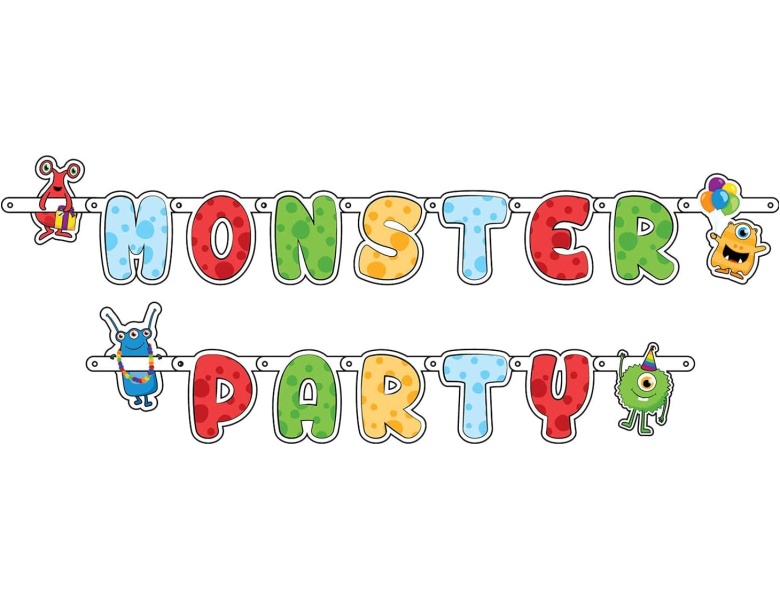 Haza Witbaard Buchstabengirlande Monster Party