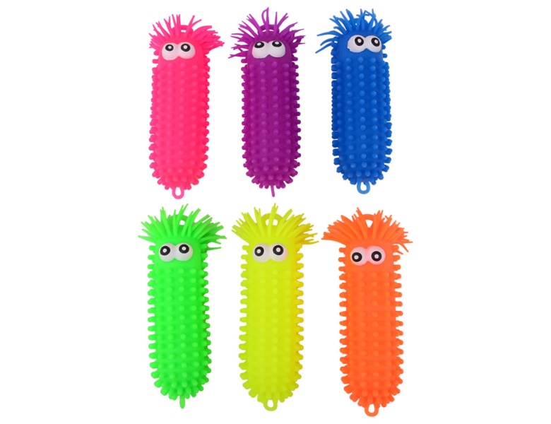 Johntoy Flauschiger Wurm gro mit Augen, 28 cm