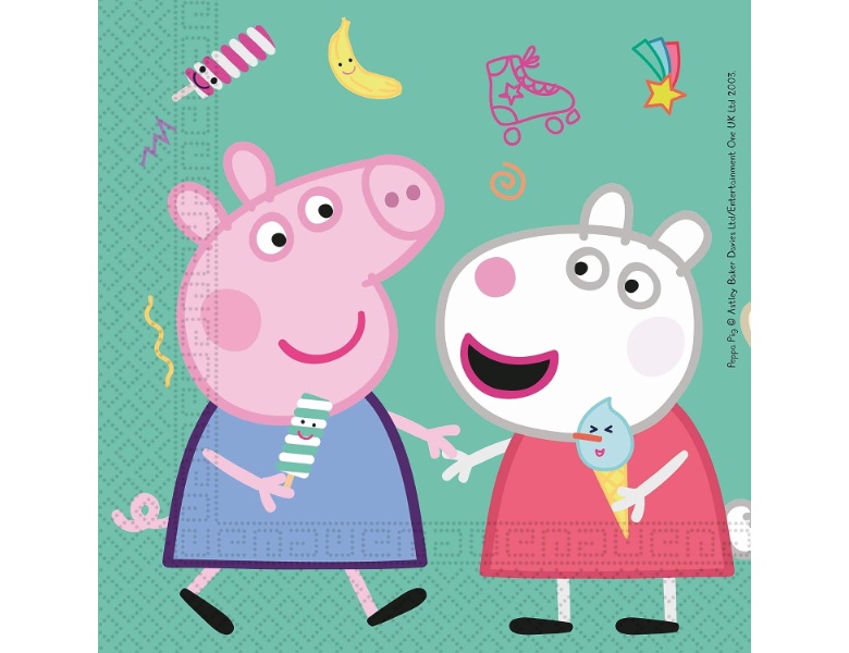 Servietten Peppa Pig 33x33cm 20 Stk., 8 Stk.