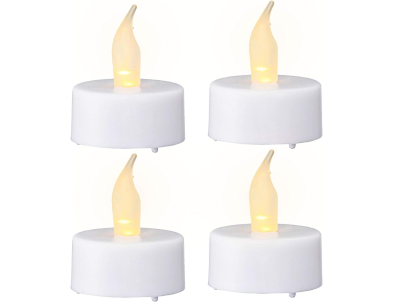 Laurana LED Teelicht 4er Set weiss Kerze flackert