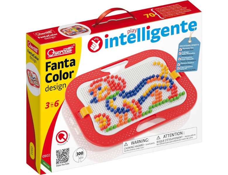 Quercetti Fantacolor Design Einlegemosaik, 300 Stecknadeln
