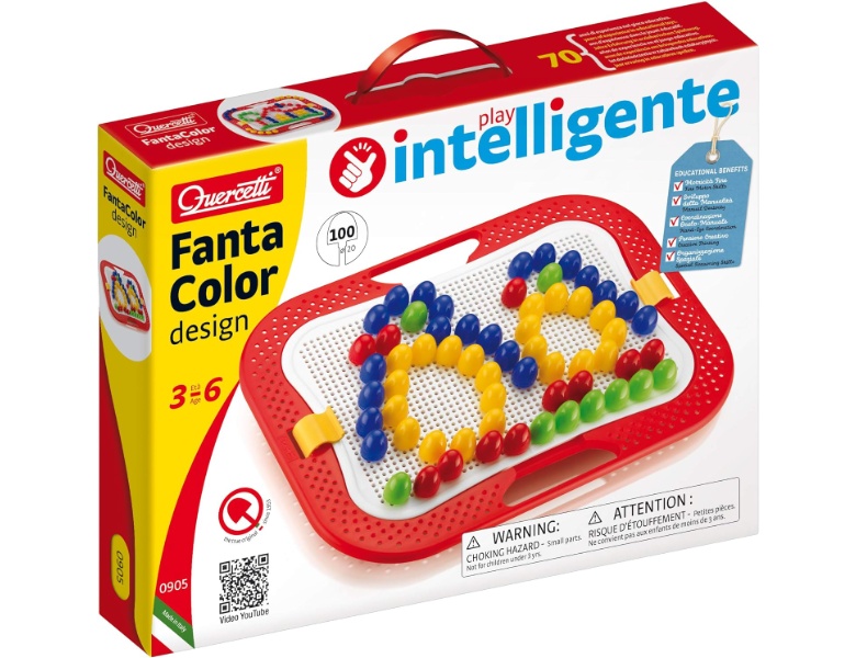 Quercetti Fantacolor Design Einsteckmosaik, 100 Stecknadeln