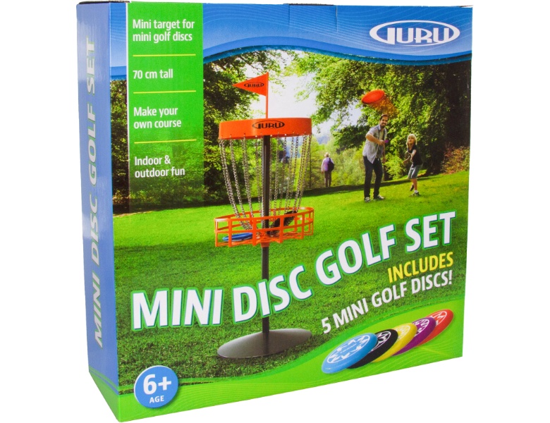 Schildkröt Guru Disc Golf Mini Basket Set Korb 70 cm, 5 Wurf-Disks, für  Indoor und Outdoor