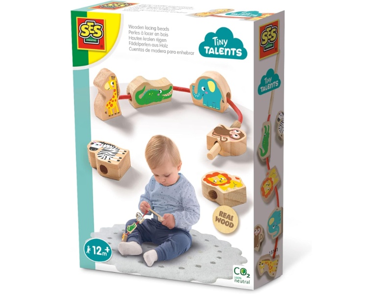 SES Auff�deln von  Tiny Talents Tierperlen aus Holz