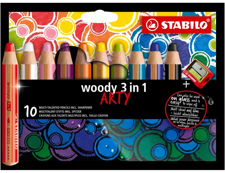 STABILO Woody ARTY Buntstifte  10 Farben + Spitzer