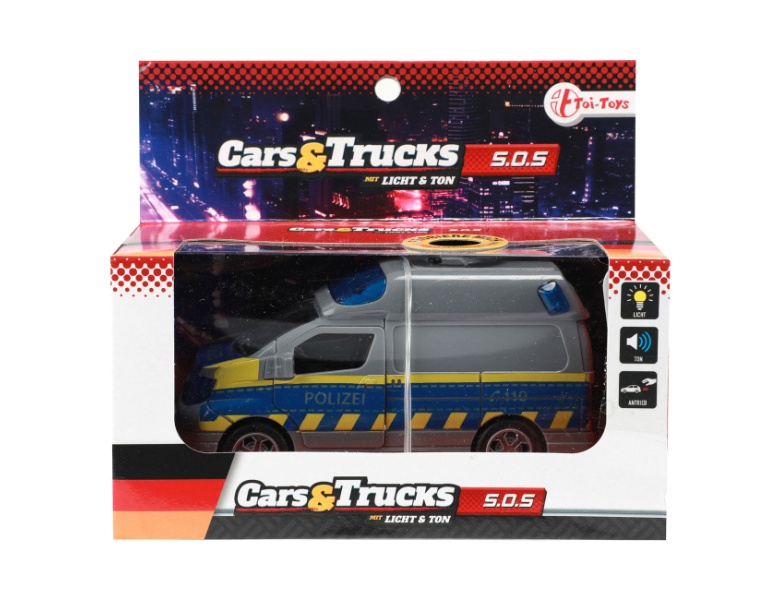 Toi-Toys Cars & Trucks Friction Police Van DE mit Licht und Sound