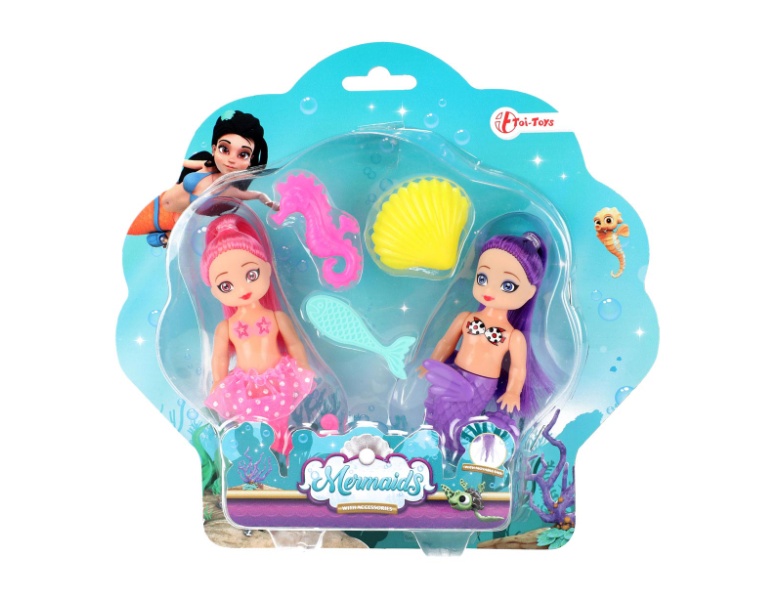 Toi-Toys Meerjungfrauen Meerjungfrauenpuppe mit Zubehr, 12 cm