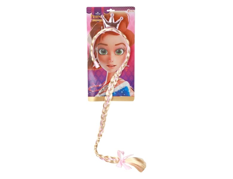 Toi-Toys Princess Friends Diadem mit langem Zopf und Krone