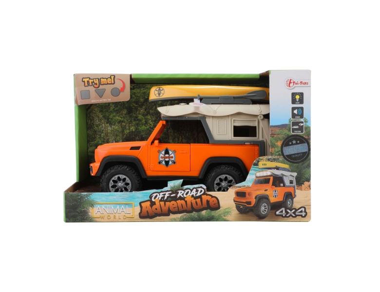 Toi-Toys Tierwelt-Jeep und Kanu mit Licht und Ton