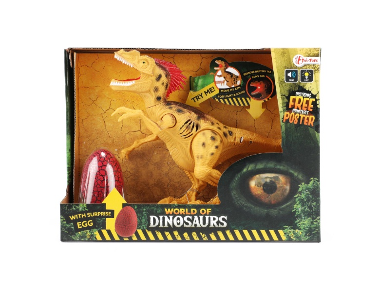 Toi-Toys World of Dinosaurs Dino mit Sound und Egg Orange