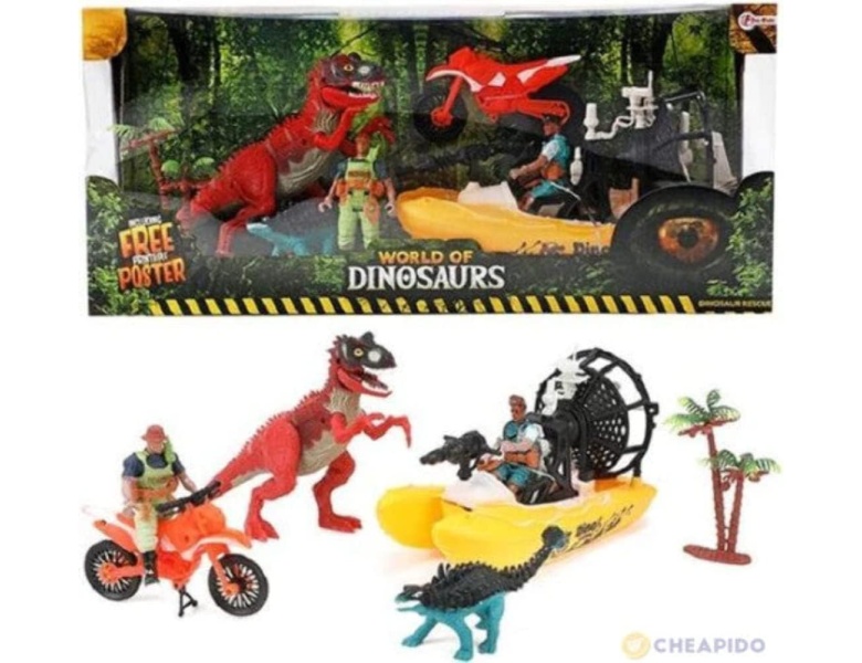 Toi-Toys World of Dinosaurs Playset  Boot und Motor mit Dinos