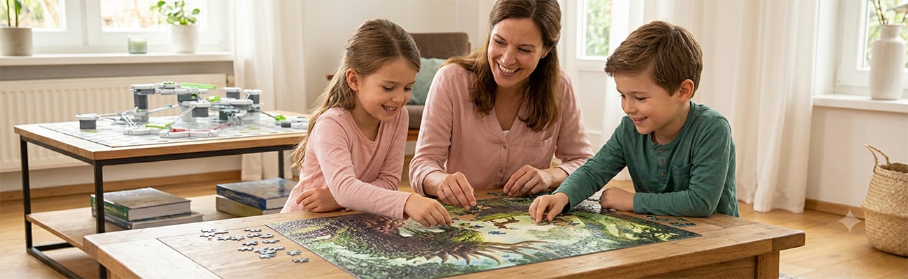 Negozio Ravensburger con puzzle, dipndi con i numeri e giocattoli