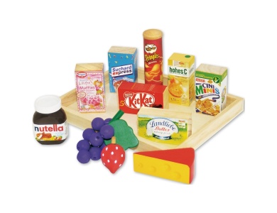 Sortiment auf Holztablett