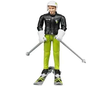 Skifahrer mit Zubehr