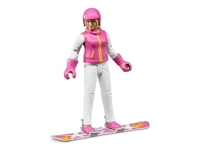 Snowboarderin mit Zubehr
