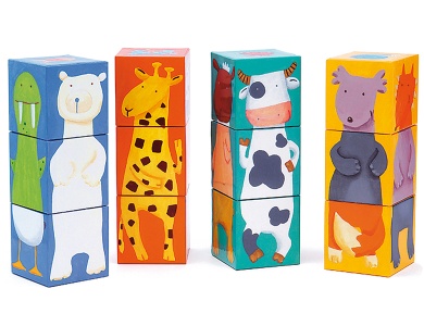 Würfelpuzzle Tiere 12 Würfel