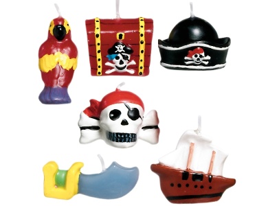 Mini-Figurenkerzen Piraten 6Teile