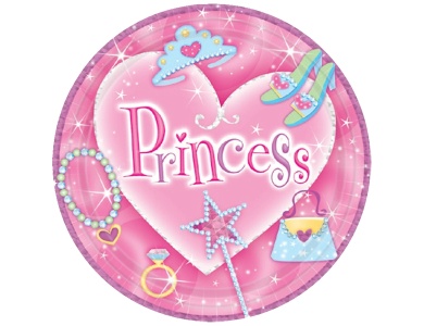 Kartonteller Prinzessin 8Teile