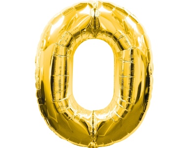 Folienballon Nummer 0 Gold 86cm