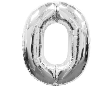 Folienballon Nummer 0 Silber 86cm