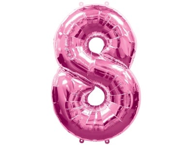 Folienballon Nummer 8 Pink 86cm