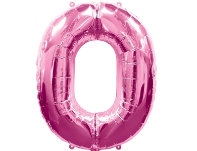 Folienballon Nummer 0 Pink 86cm
