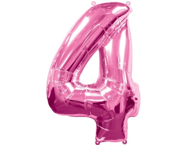 Folienballon Nummer 4 Pink 86cm