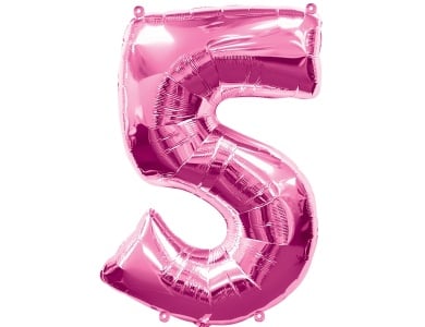 Folienballon Nummer 5 Pink 86cm