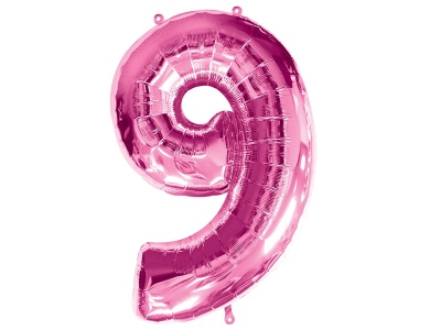 Folienballon Nummer 9 Pink 86cm
