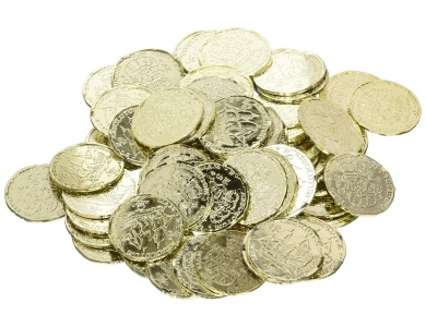 Amscan Piraten Mnzen Goldschatz Gold (72Teile)