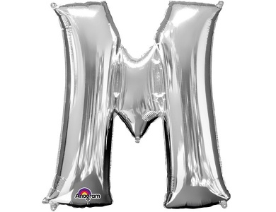 Folienballon Buchstabe M Silber 93cm
