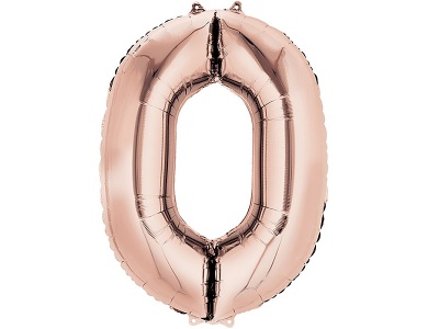 AMSCAN 3621501 Zahl 4 Folienballon rosé gold