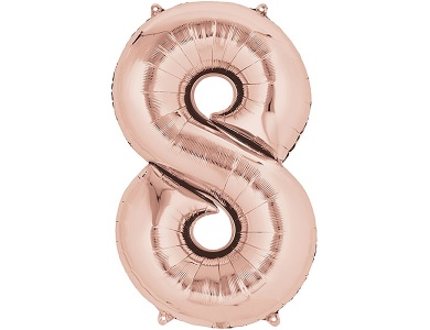 AMSCAN 3621501 Zahl 4 Folienballon rosé gold