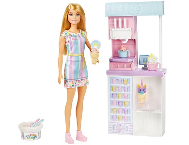 Barbie Eisdiele Spielset mit Puppe Blond