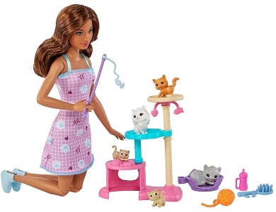 Barbie Familie & Freunde Puppe und Kätzchen Kratzbaum