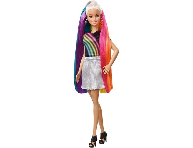 Regenbogen-Glitzerhaar Puppe Blond